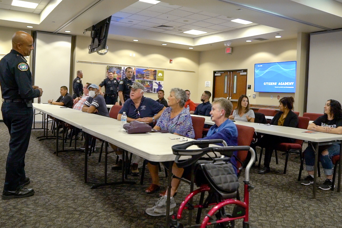 Chief of Police speaking at the citizens academy