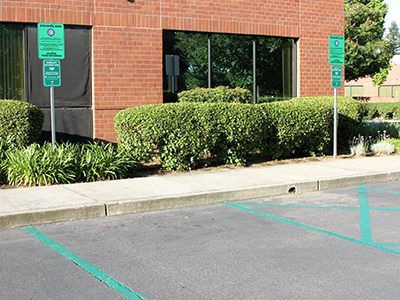 photo of parking spaces at community exchange zone