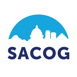 blue sacog logo of a silhouette of sacramento