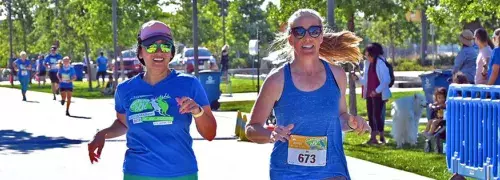 two runners running outdoors