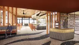 a rendering of the lodge entry